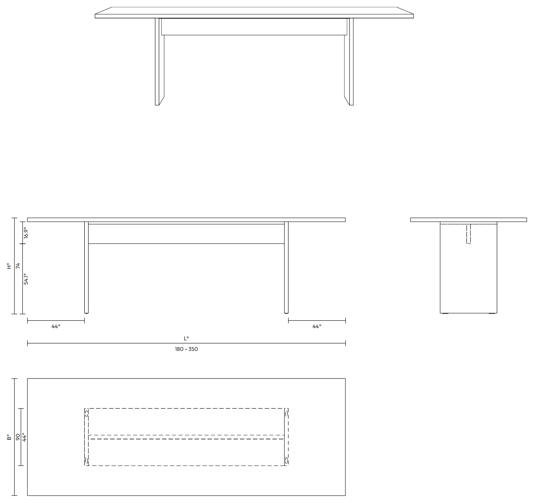 areal mit steg, technical drawing