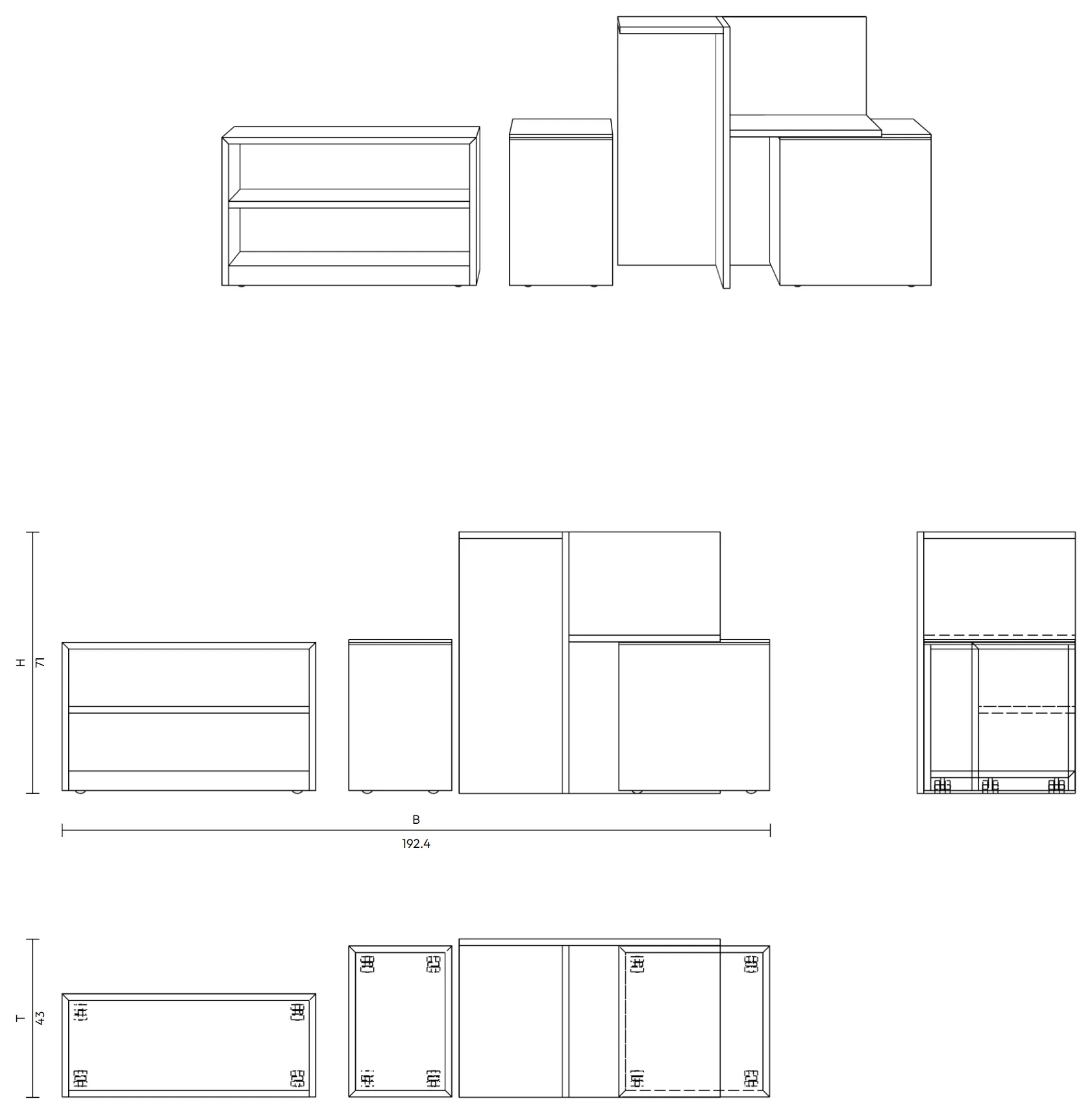 social cube, technische Zeichnung