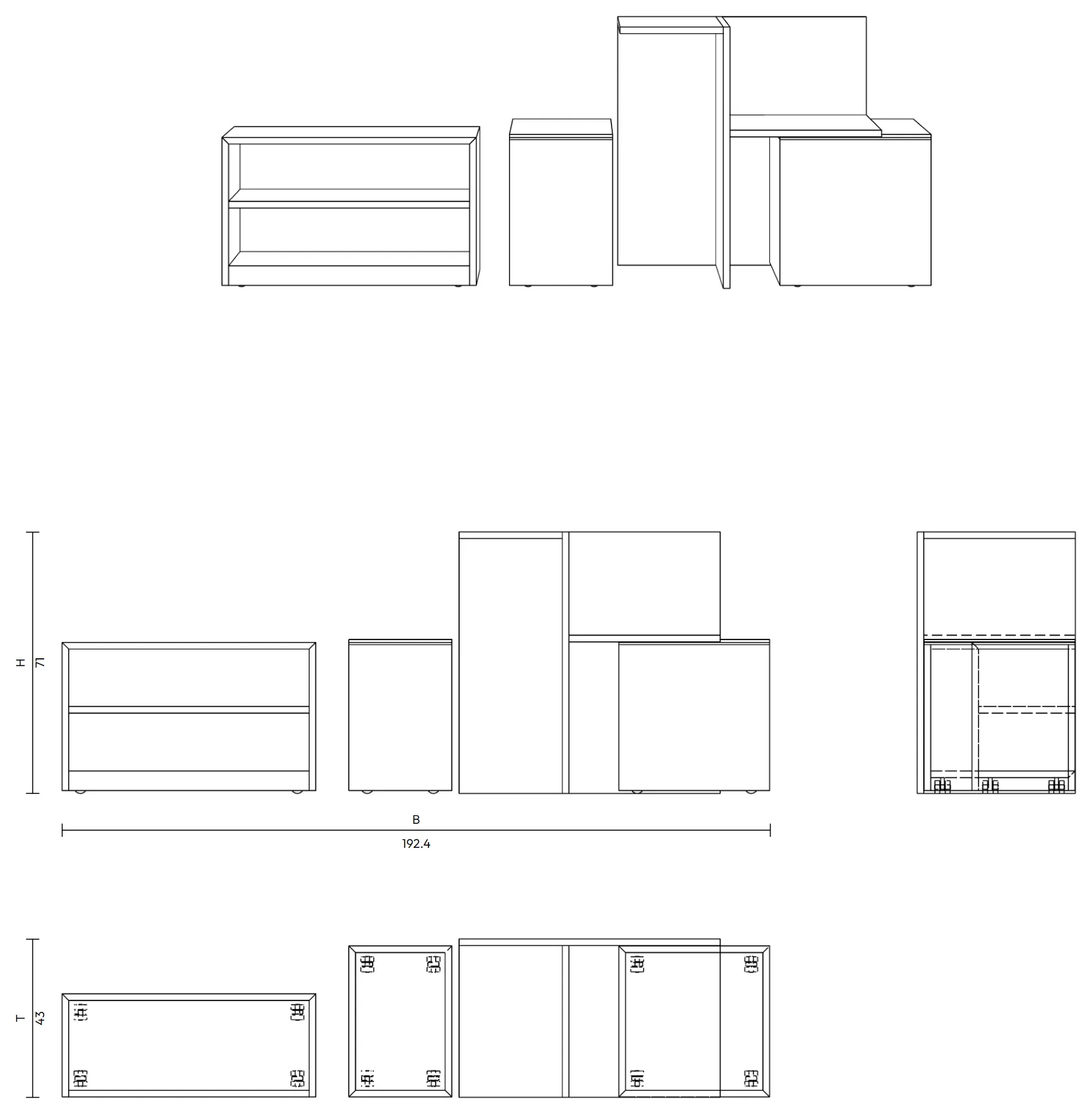 social cube, technical drawing
